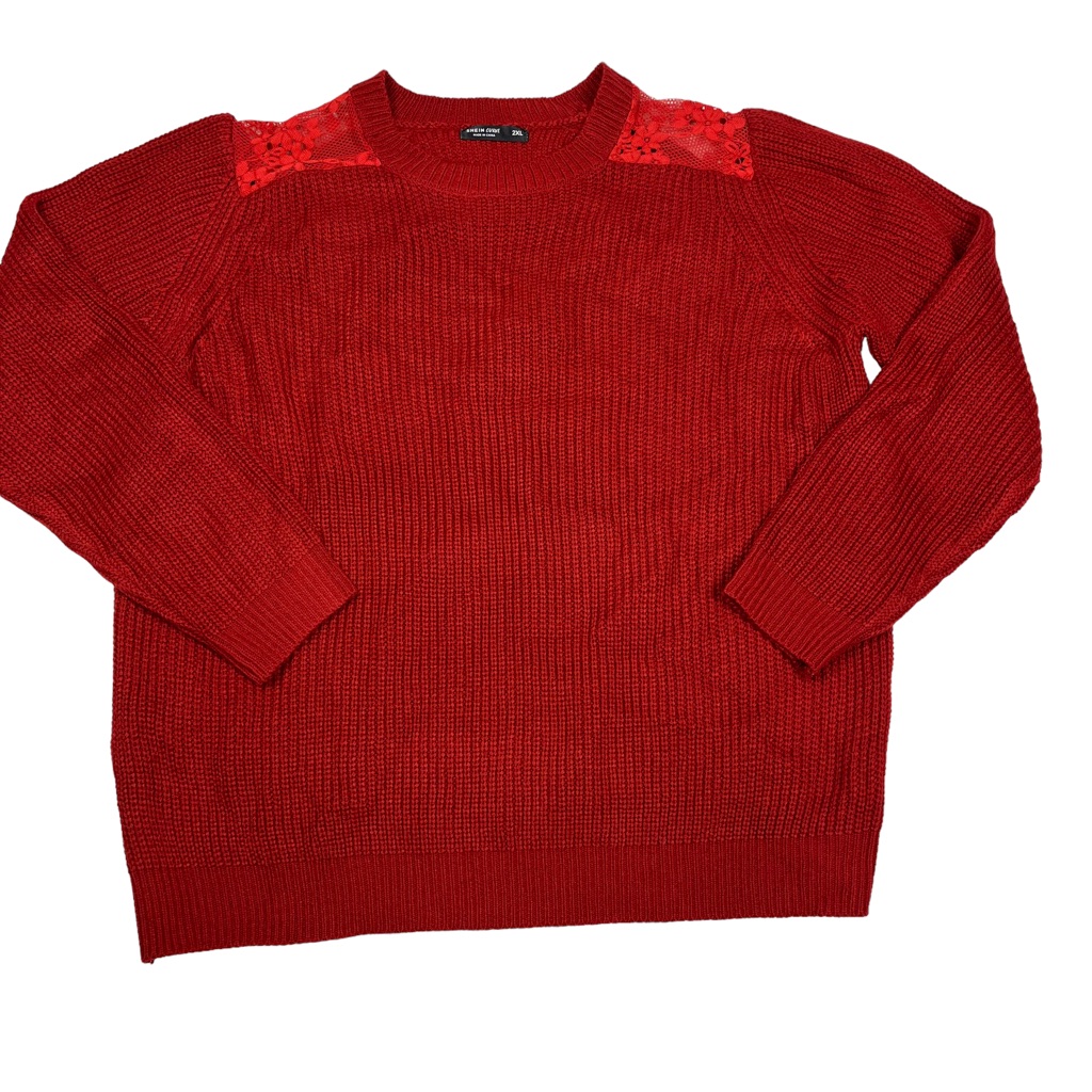 Shein Curve Burgundy Sweater